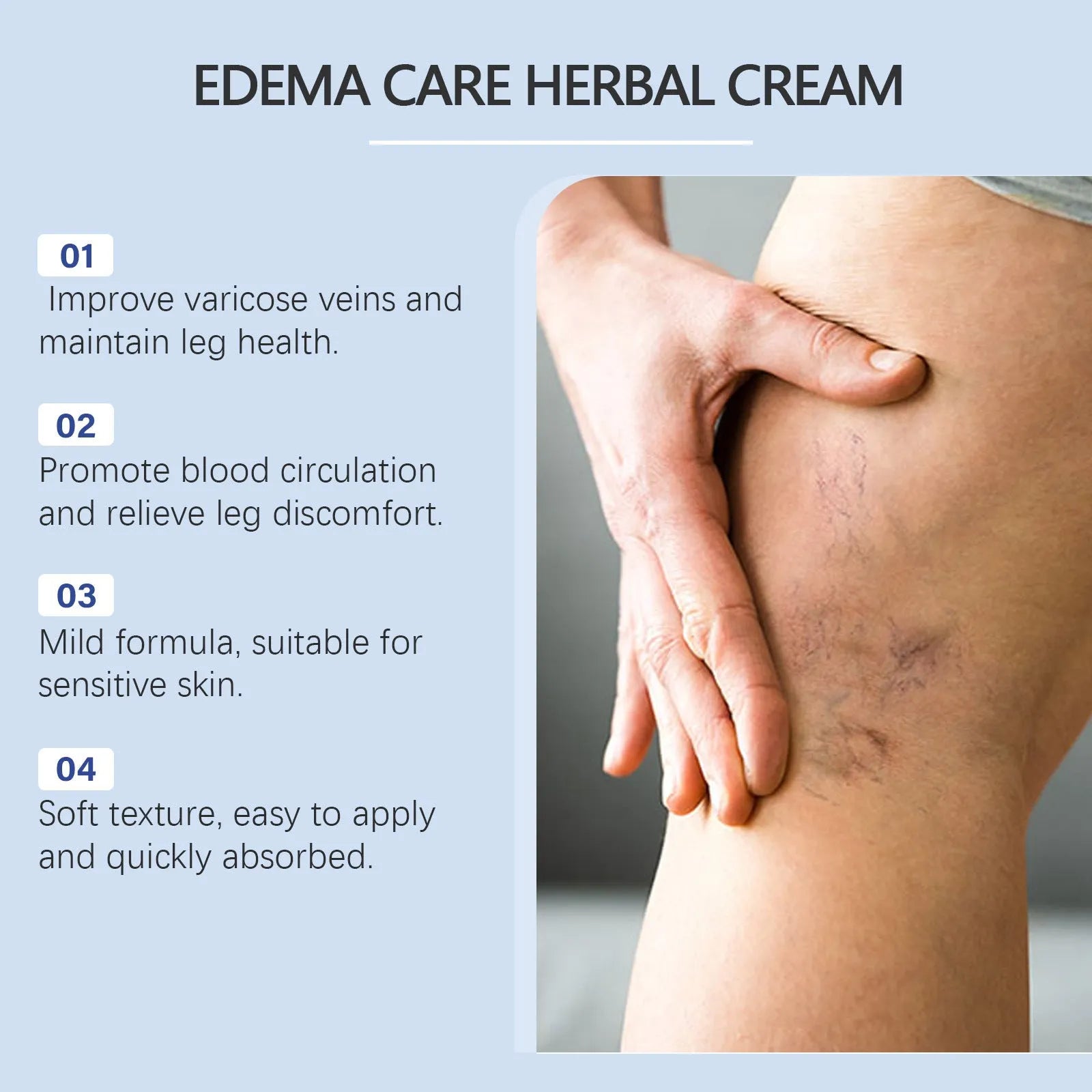 20g tube of herbal leg care cream with black grass seeds and horse chestnut