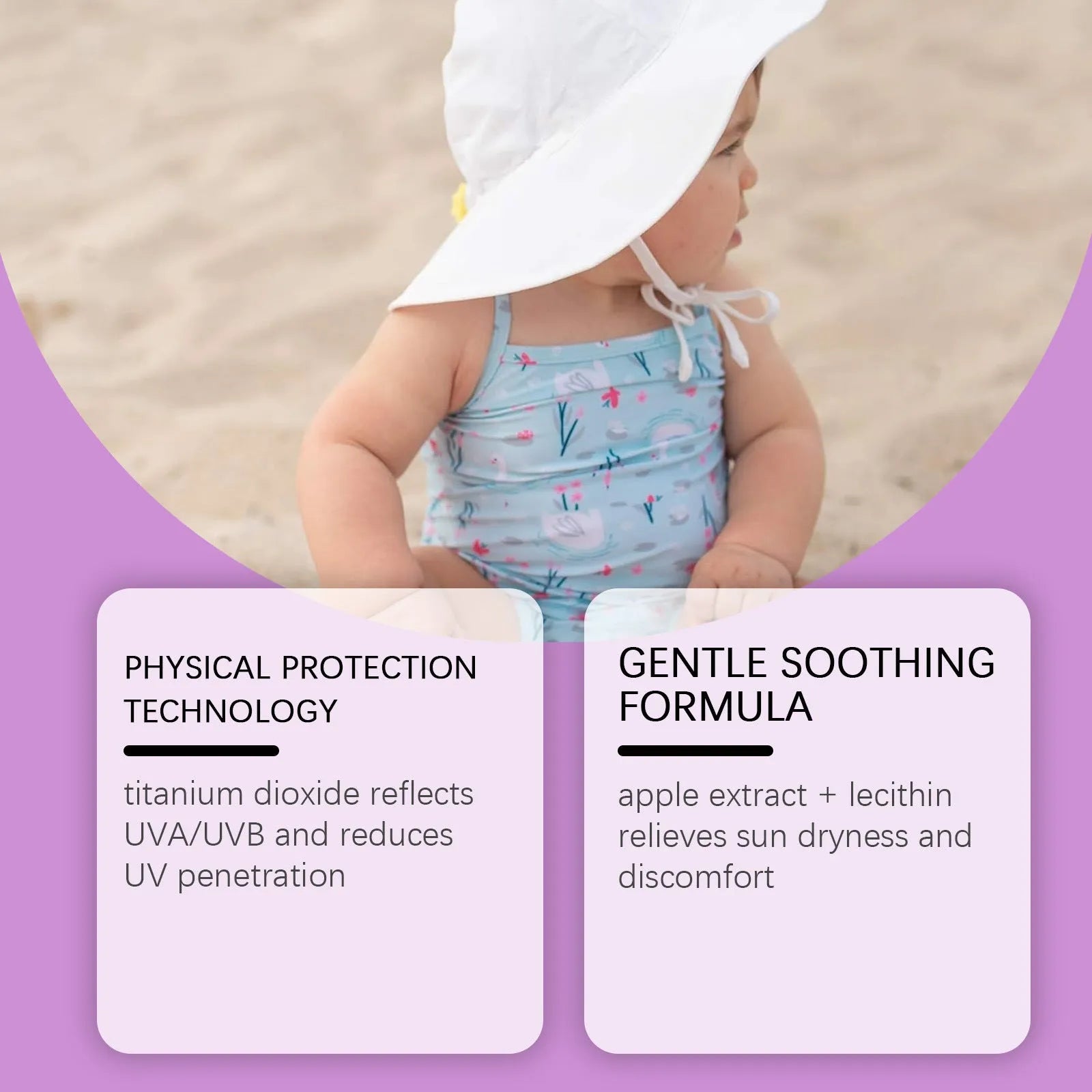 50g sunscreen cream tube for summer face and skin protection with titanium dioxide and apple extract