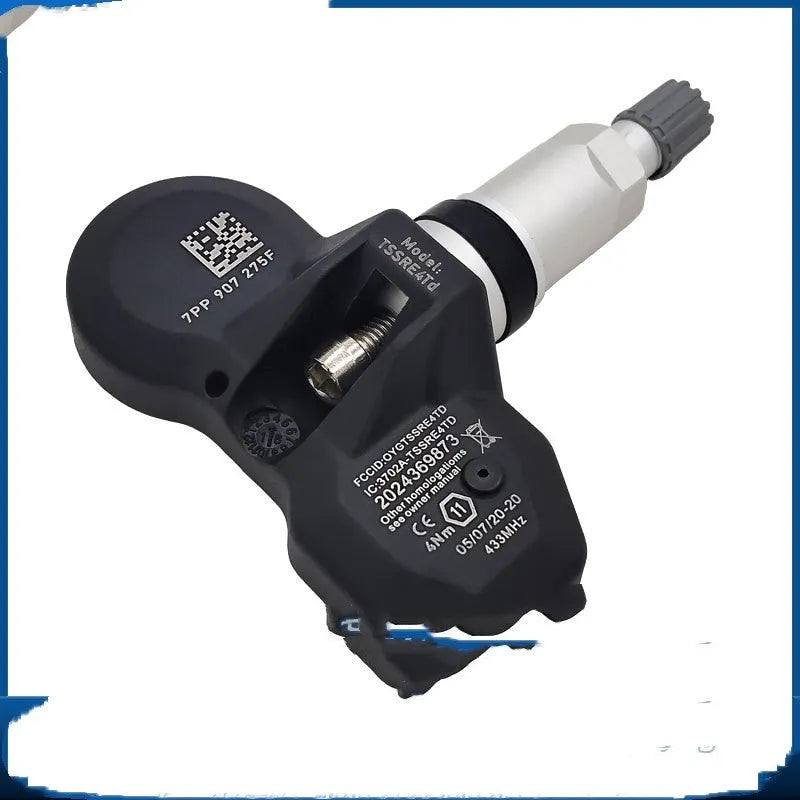 Black Audi tyre pressure monitoring sensor for direct vehicle replacement