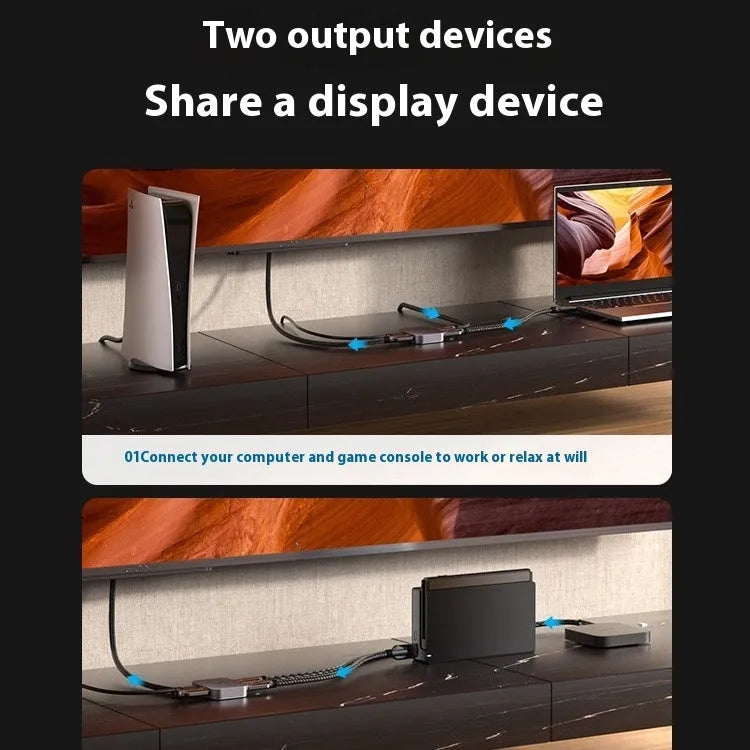 Alloy cable separator for HD computer to television line audio video conversion