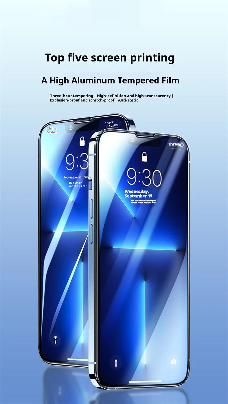 Full screen tempered glass iPhone protector in black or white with HD anti-fingerprint surface
