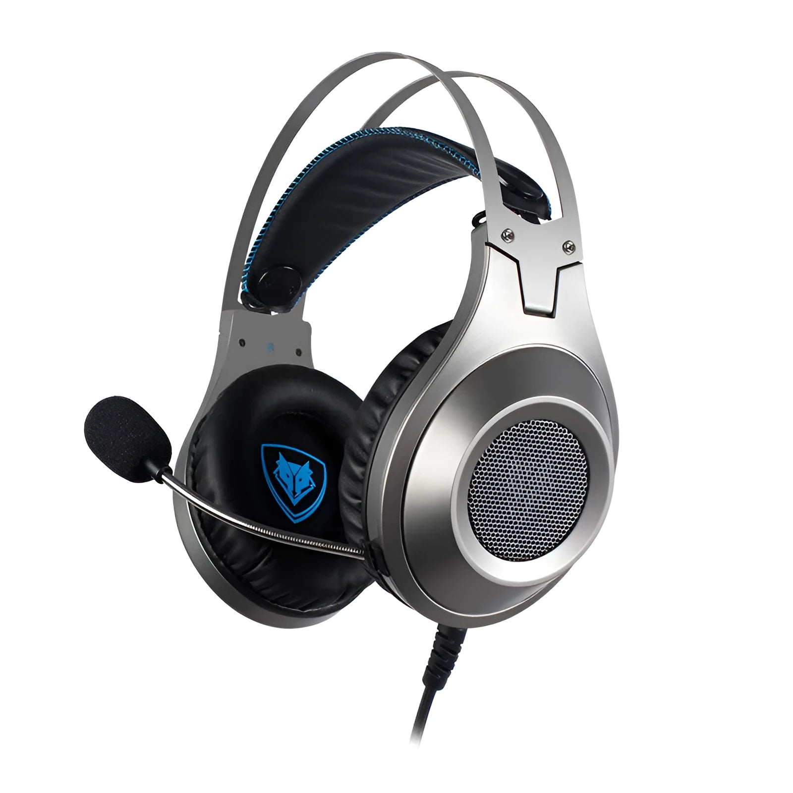 NUBWO N2 black or silver wired gaming headset with over-ear design and adjustable headband