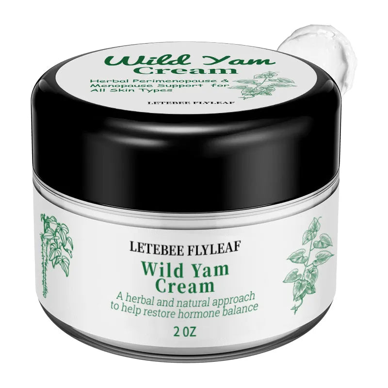 White tub of wild yam cream moisturising face cream 2 OZ with herbal extract label