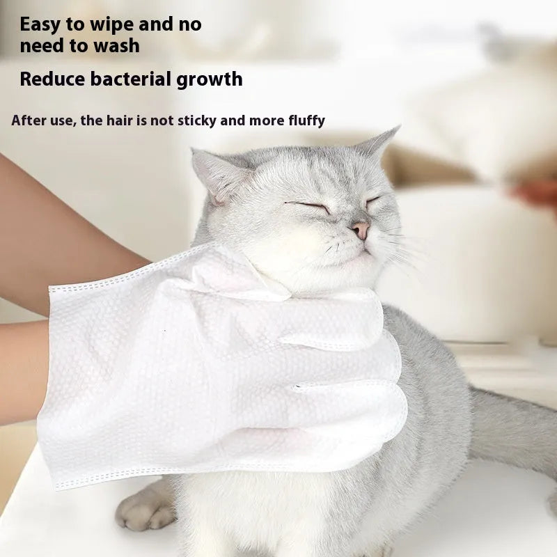 Pet wipes gloves for dogs, 6 pcs non-woven fabric, pink or white UK bag