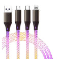 Colourful phantom gradient 1.2m data cable with Lightning, Micro USB and TYPE-C connectors