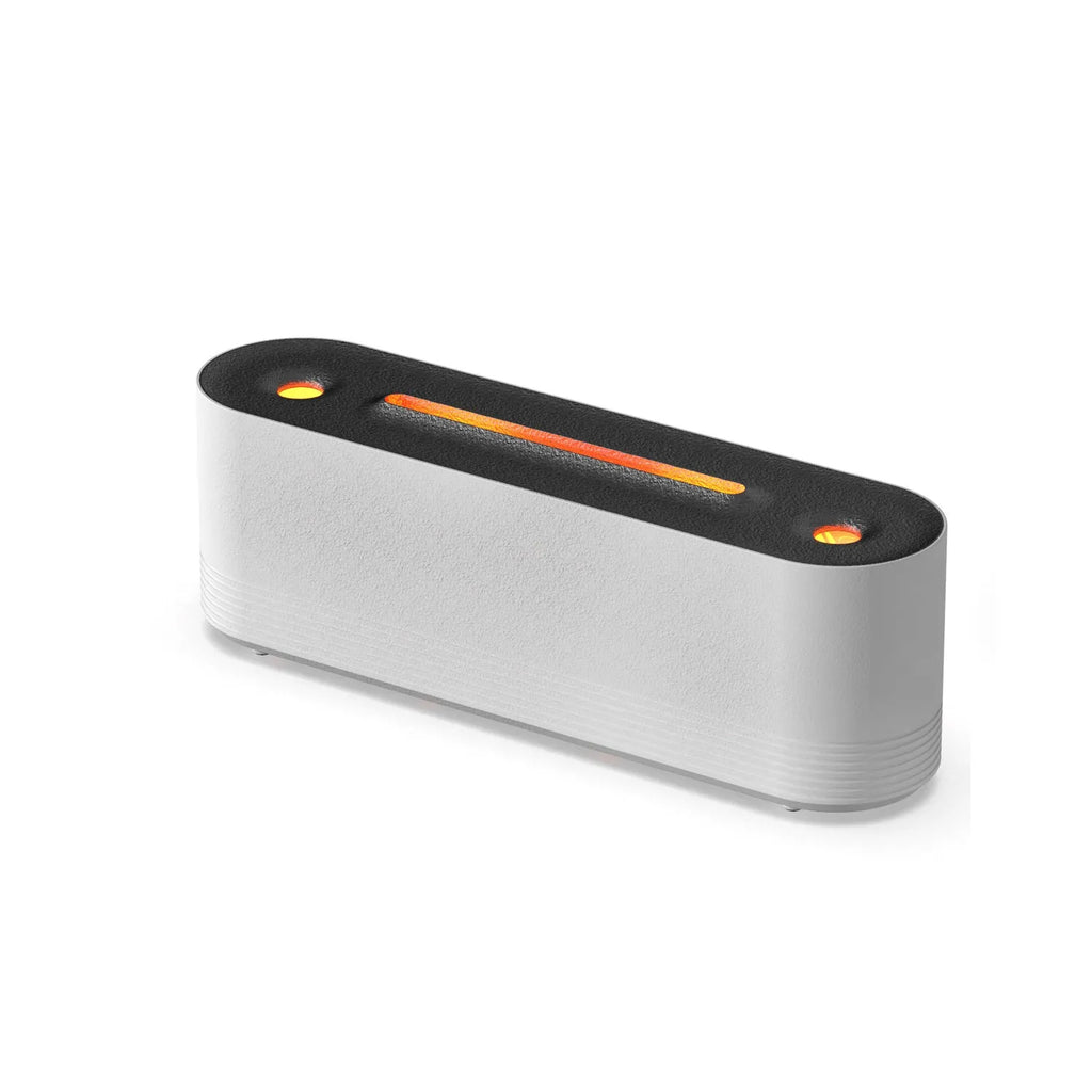 Black ultrasonic aroma diffuser with flame effect LED lighting and water mist output