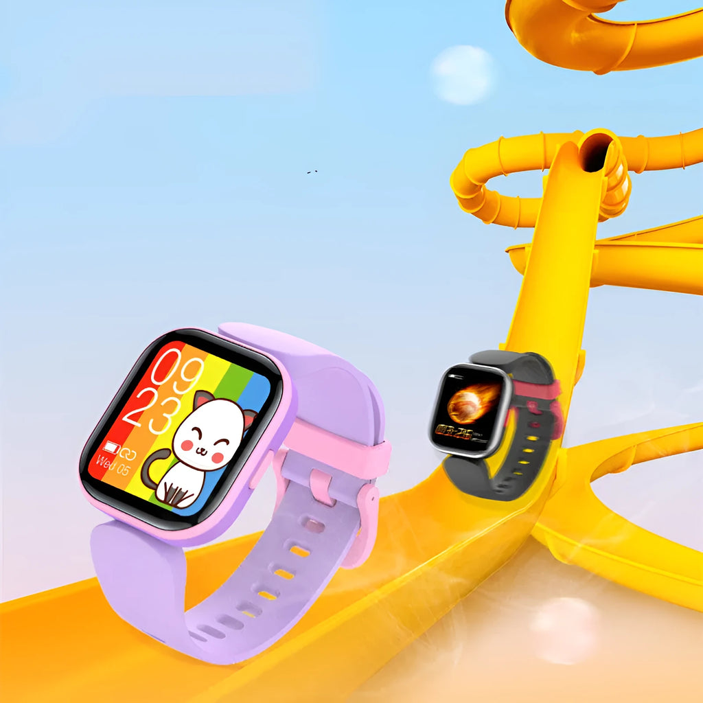 Blue H39T smart children's watch with a sporty TPU strap and a 1.4-inch screen displayed on a wrist.