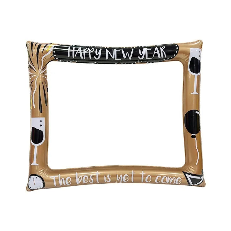 Christmas inflatable photo frame with holiday motifs for festive photography