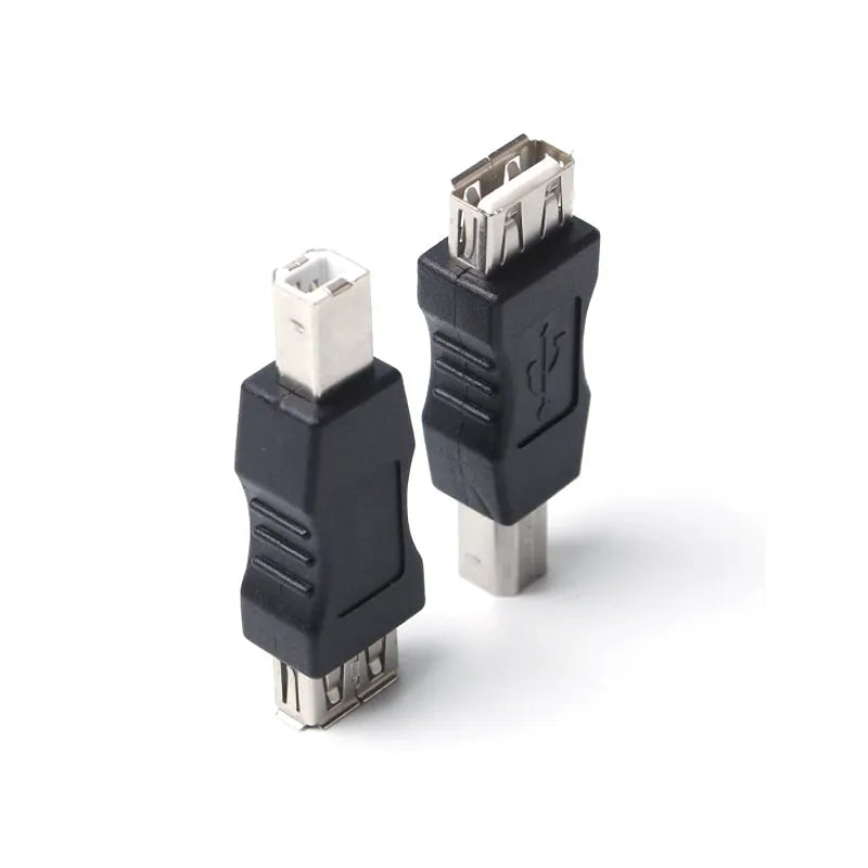 Black USB female to printer male adapter cable with copper wire and injection moulded body, 0.012 kg
