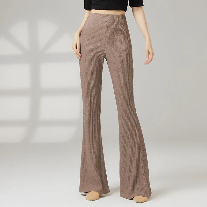 Women's solid-colour polyester dance practice trousers for body training