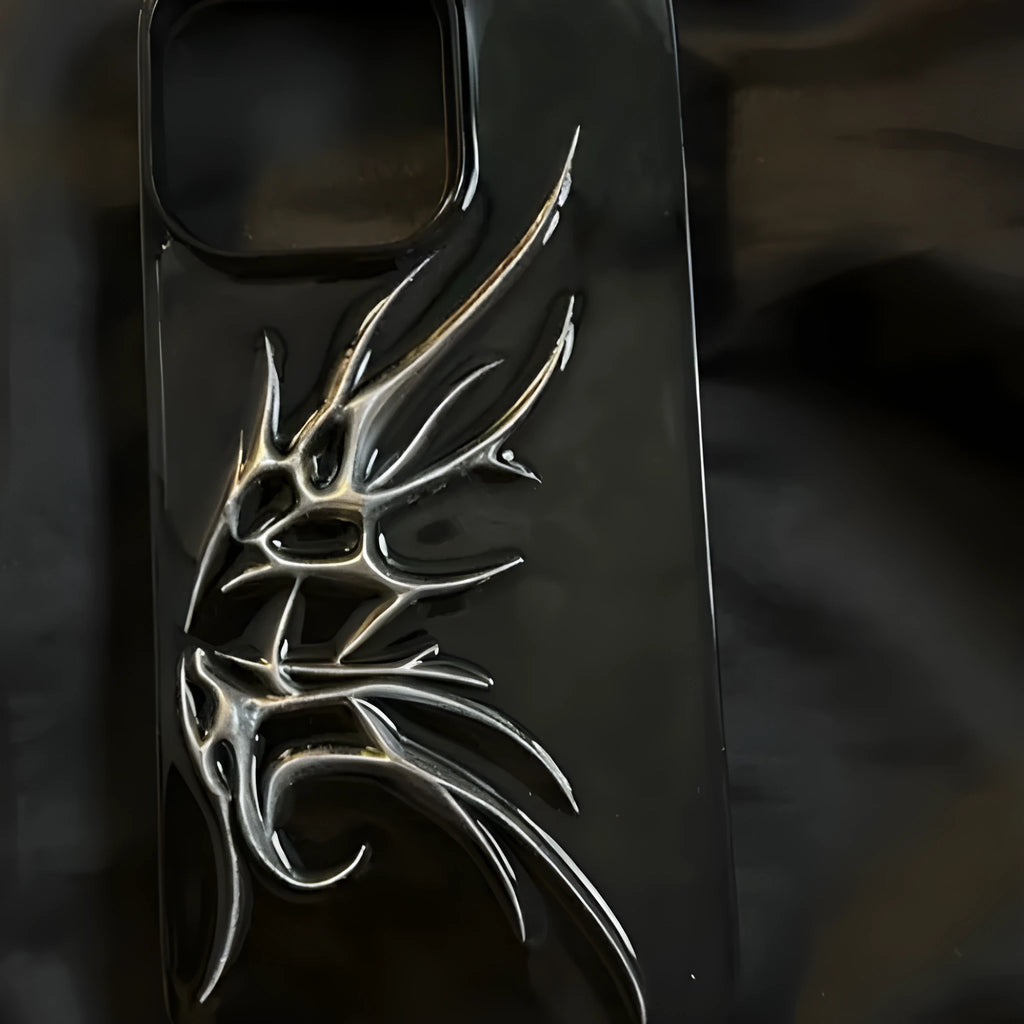 iPhone protective case with three-dimensional wings design in blurred wings colour for anti-drop protection
