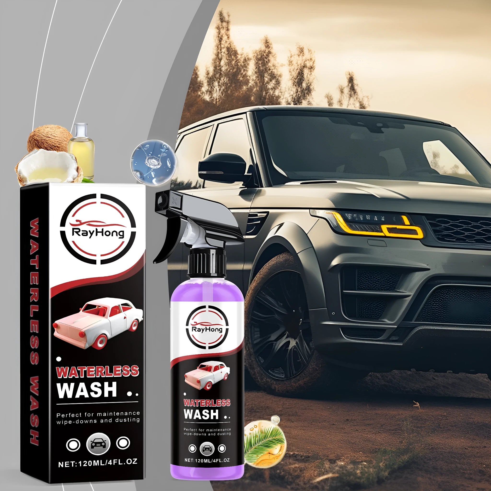 120ml automotive detergent foam cleaner bottle with surfactant ingredients label