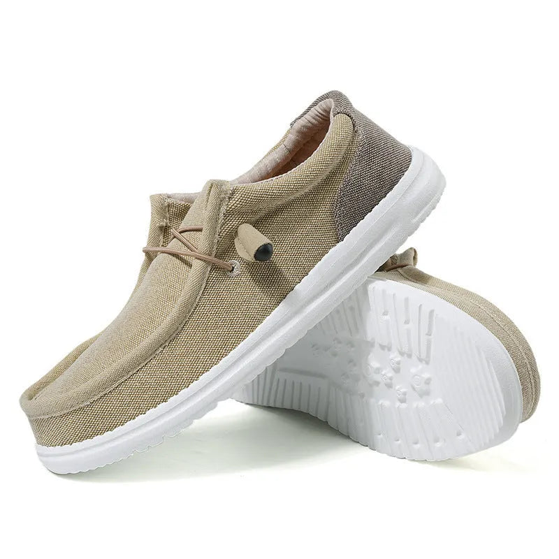 Men's orange and green canvas casual trainers with rubber soles and mosaic design details