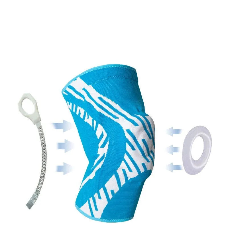 Black and blue basketball knee pads for men with kneecap protection