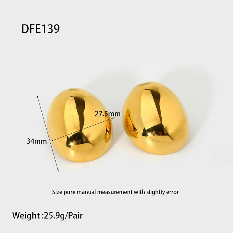 Geometric stainless steel ear studs with glazed surface in DFE139 electroplated colour