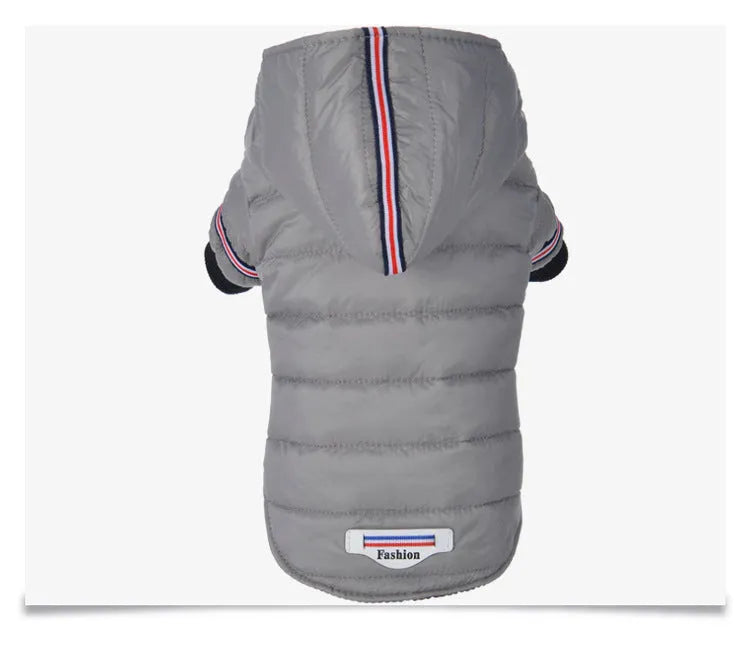 Grey autumn cotton dog or cat clothes with back length and bust sizing
