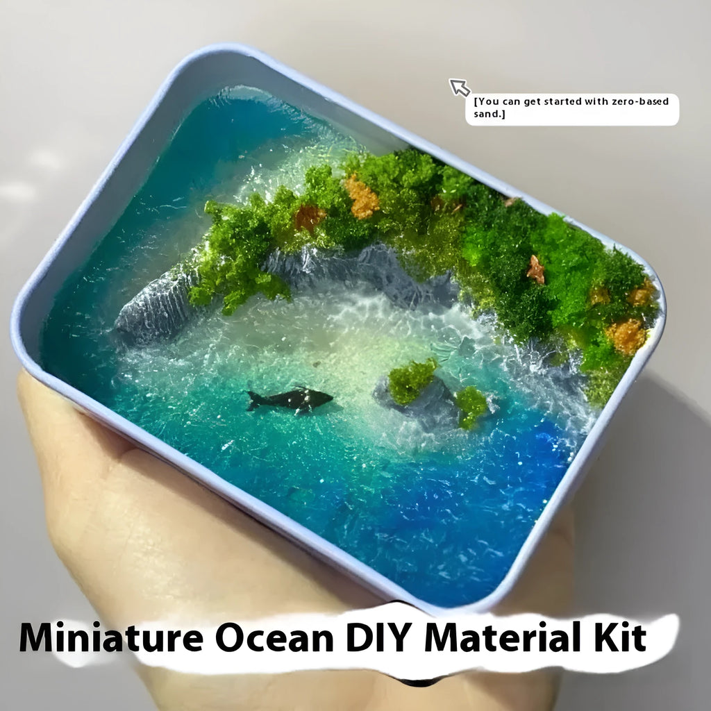 DIY marine landscape handmade model ornaments with bamboo construction and whale figures