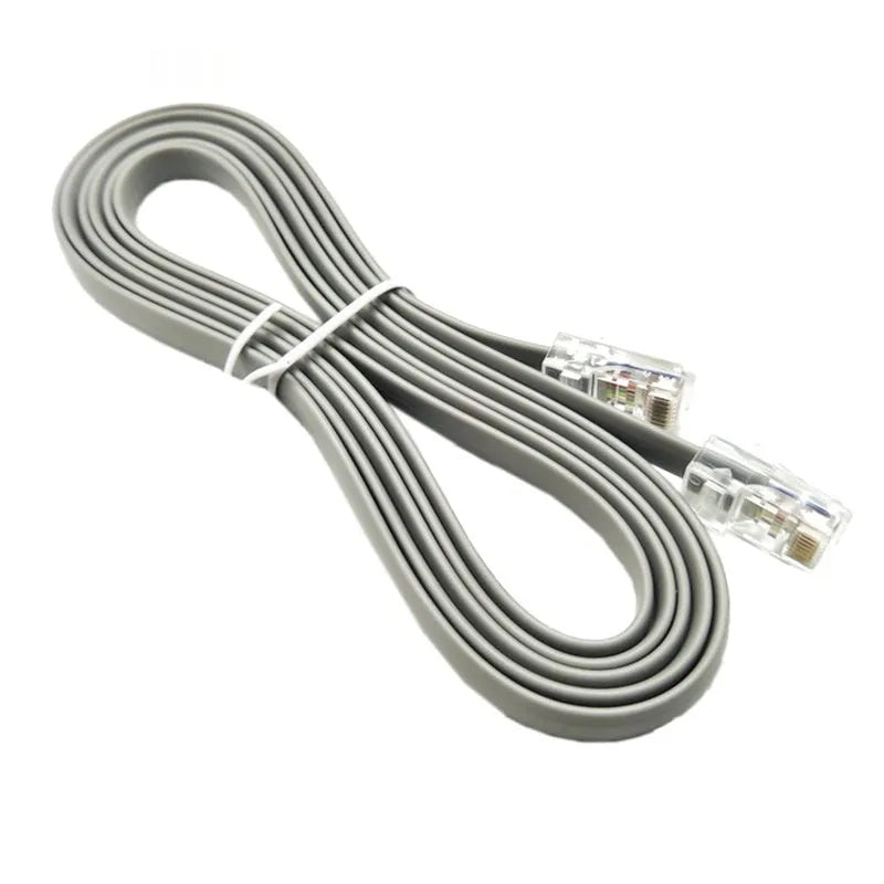 Silver grey Cat6 ethernet network cable with RJ45 connectors, 2 metres long.