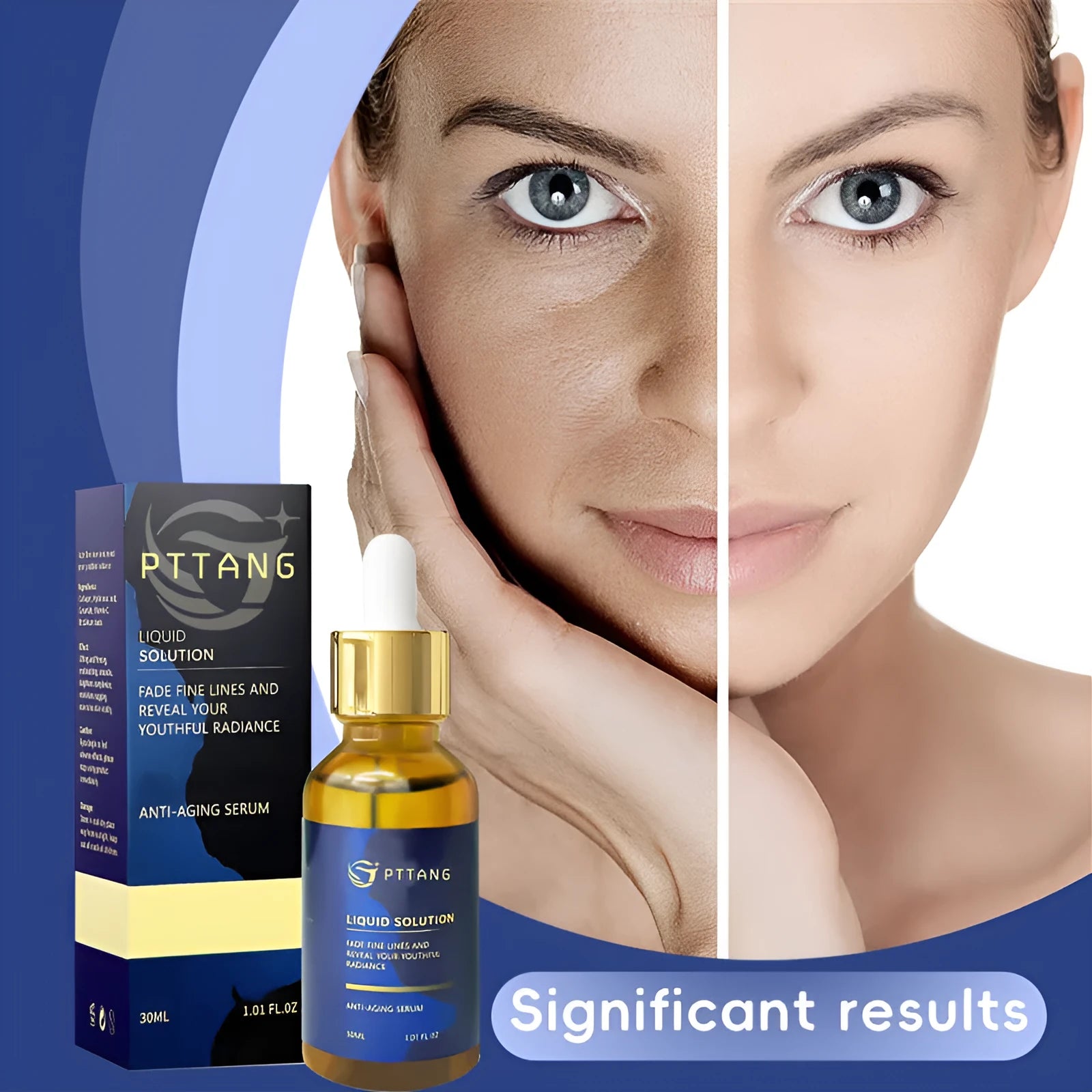 Glorious Facial Liquid moisturiser bottle measuring 10.1cm tall with 3.3cm square base