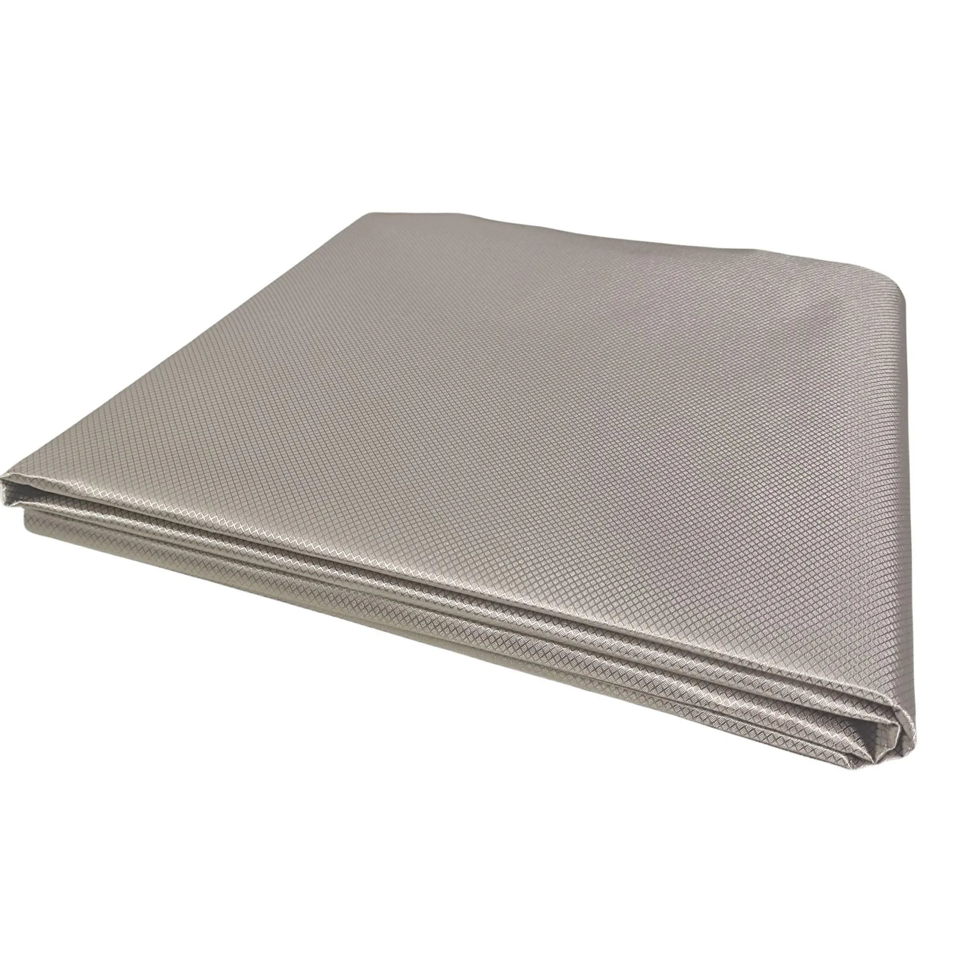 Grey diamond lattice radiation protection fabric with copper-nickel blend for clothing shielding
