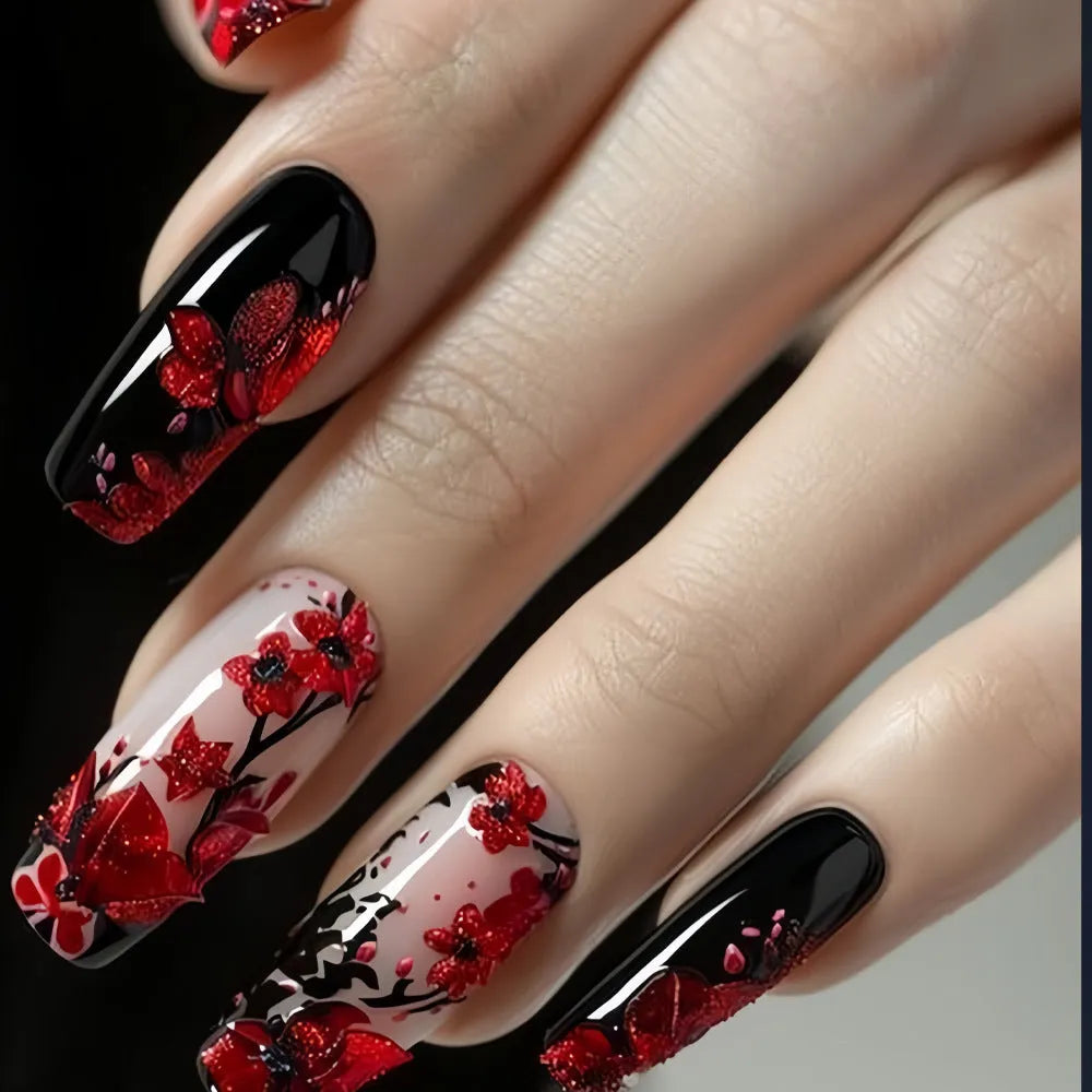 W1058 Jelly Glue Rub nail art stamping plate set with plaid pattern and wine red flower design