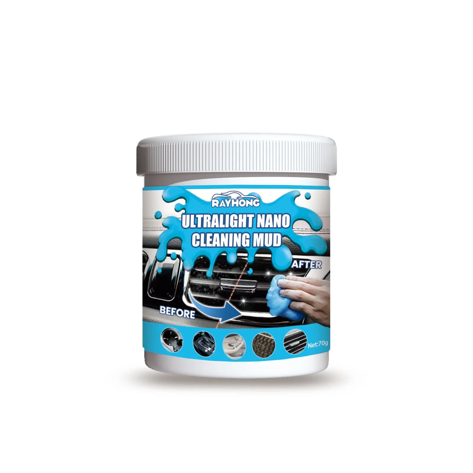 Car cleaning interior soft gel adhesive for dust removal from vents and gaps.
