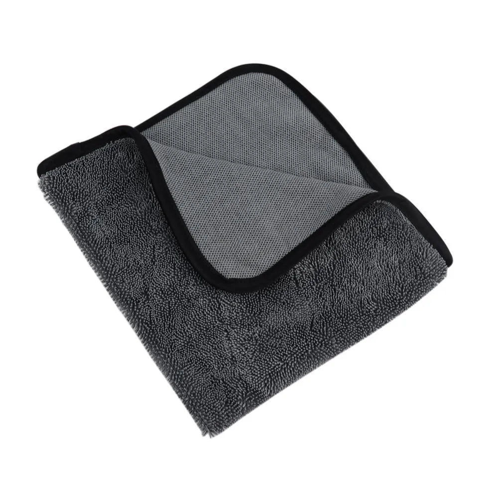 Grey 40x40cm microfiber car wash towel for drying vehicles
