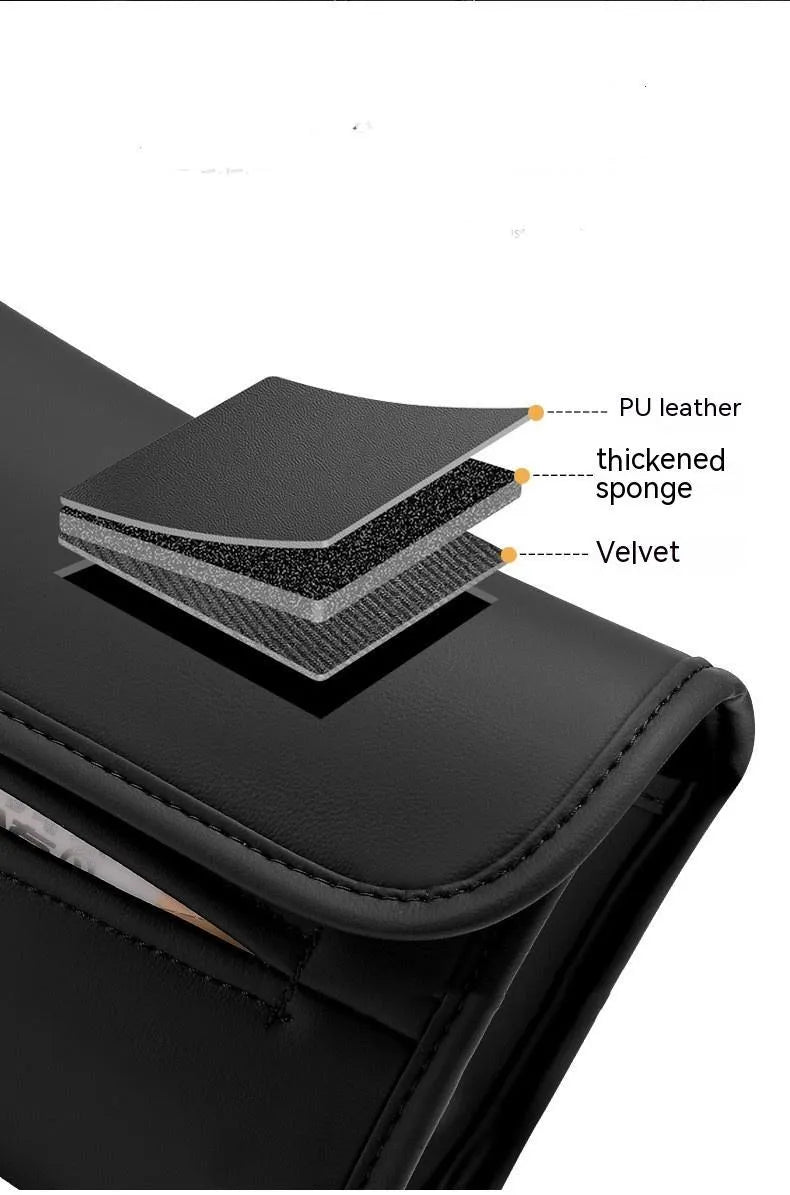 Leather car tissue holder with elastic band for chair back installation