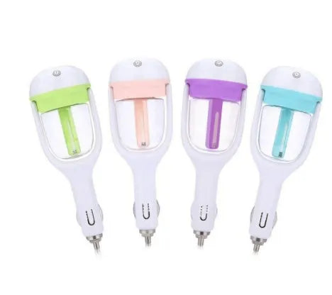 Compact portable car humidifier with air purifier and essential oil diffuser functions
