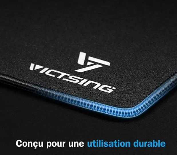 Black rough grain textured gaming mouse pad measuring 270mm by 220mm with a 5mm thick rubber base.