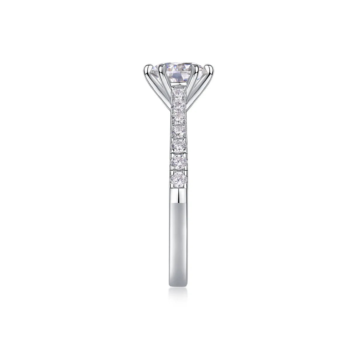 1-carat moissanite wedding ring set, S925 silver platinum plated, gift box, ring sizes 5-9