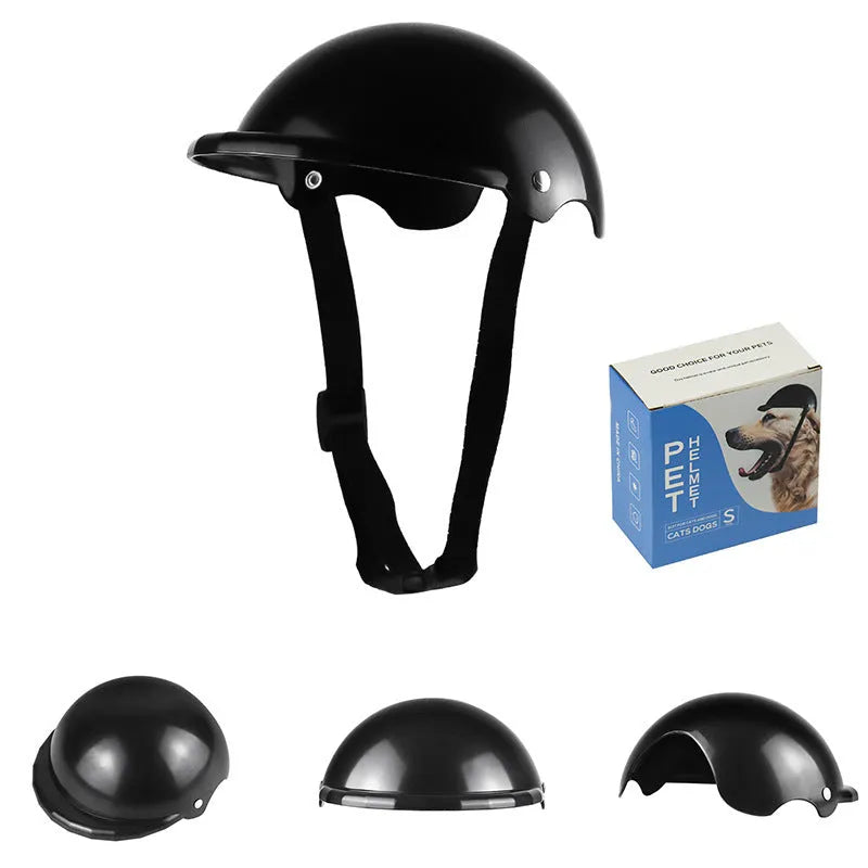 Small S size plastic pet safety helmet in monochrome pattern, shown in pink colour option.