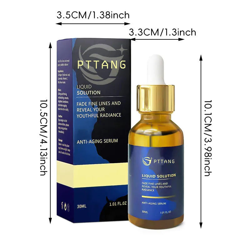 Glorious Facial Liquid moisturiser bottle measuring 10.1cm tall with 3.3cm square base