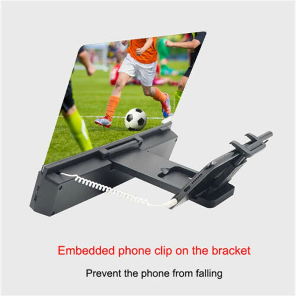 12-inch mobile phone screen amplifier with adjustable gooseneck stand and audio cable