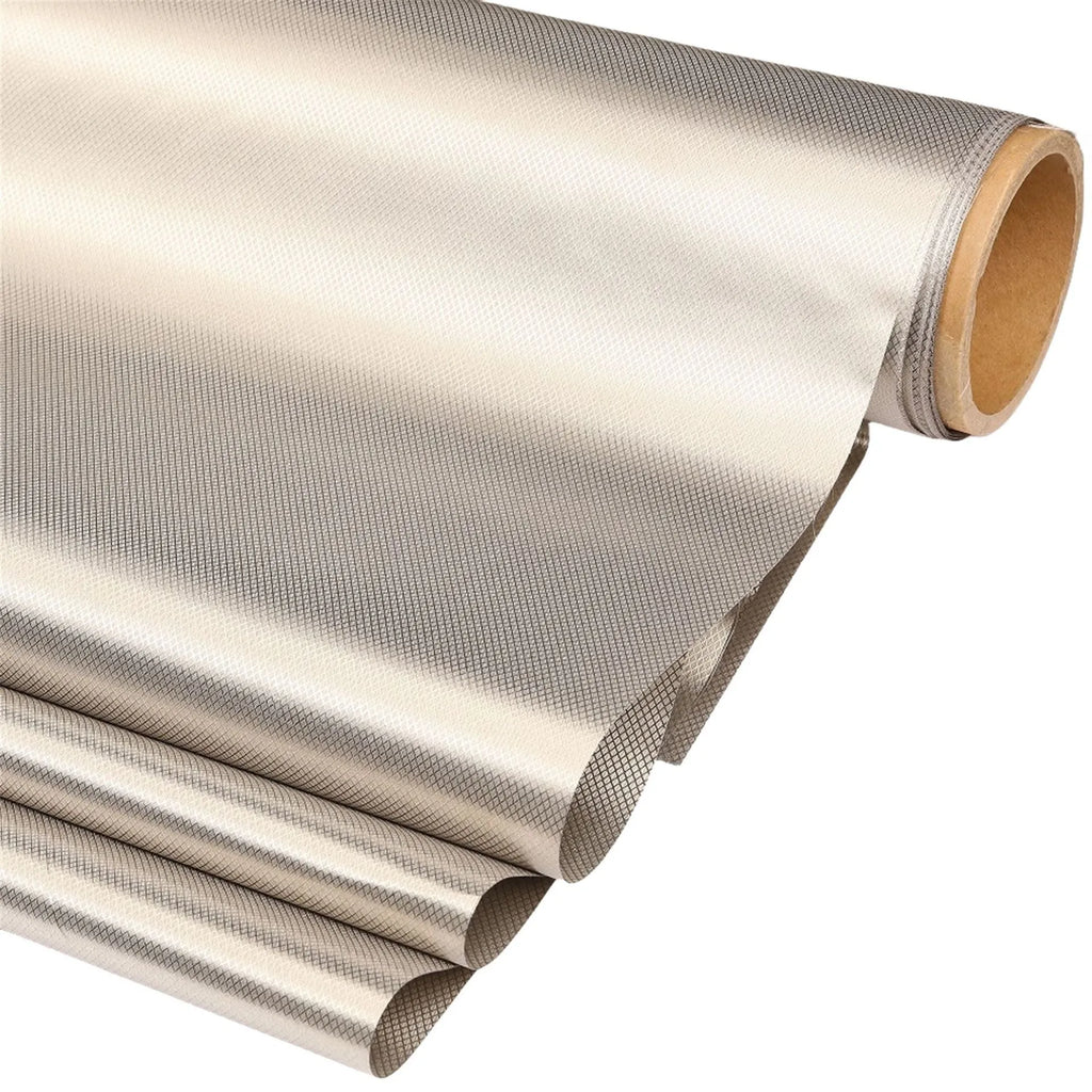 Grey diamond lattice radiation protection fabric with copper-nickel blend for clothing shielding