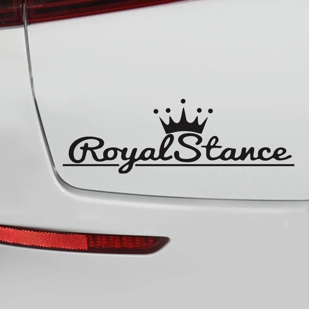 Reflective crown car sticker in pet vinyl measuring 30 by 12 centimetres