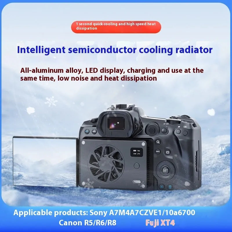 Black aluminium alloy smart cooling mute fan radiator measuring 89 x 52 x 25.95mm