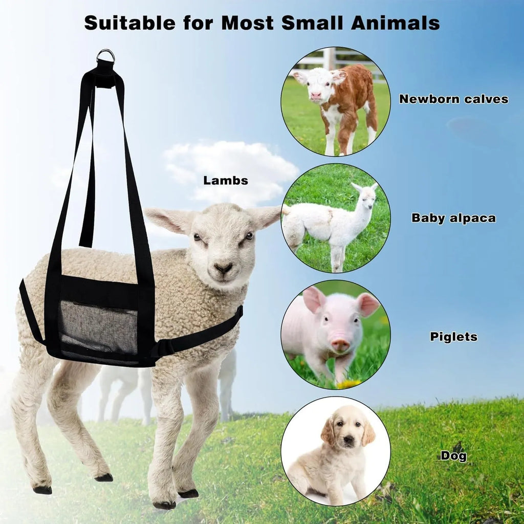 Black calf weighing sling measuring 35cm by 150cm for large dogs and livestock weighing