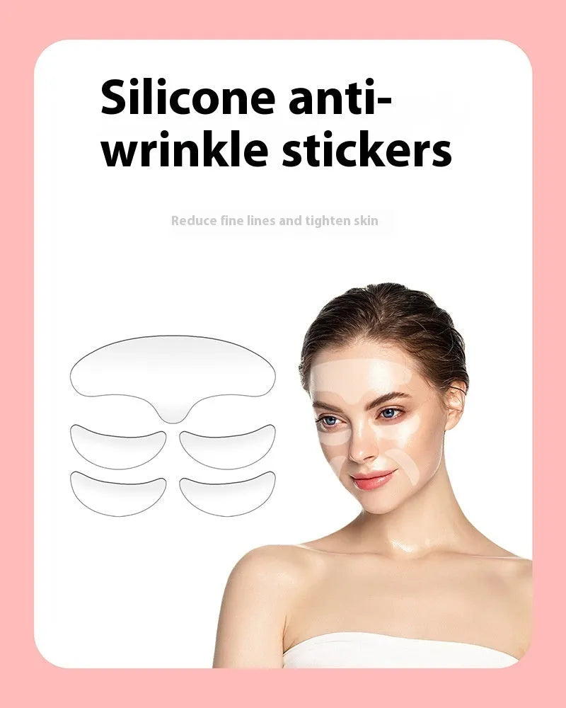 Five silicone anti-wrinkle stickers for facial wrinkle removal and prevention skincare