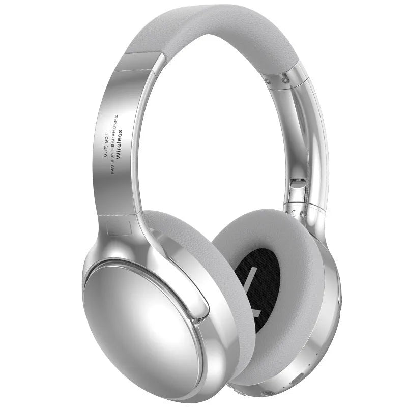 Retro style wireless Bluetooth headset in vintage brown colour with head-mounted design