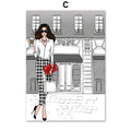 Canvas wall art print showing fashion girl with balloons and champagne cartoon anime celebration scene