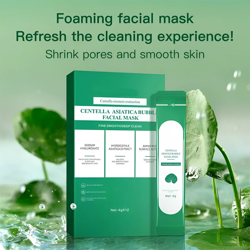 Natural organic avocado deep cleansing bubble mask in 12 single-use 4g packs