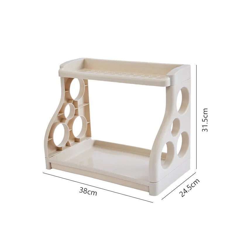 Foldable three-tier kitchen storage shelving unit in PP plastic with five colour options