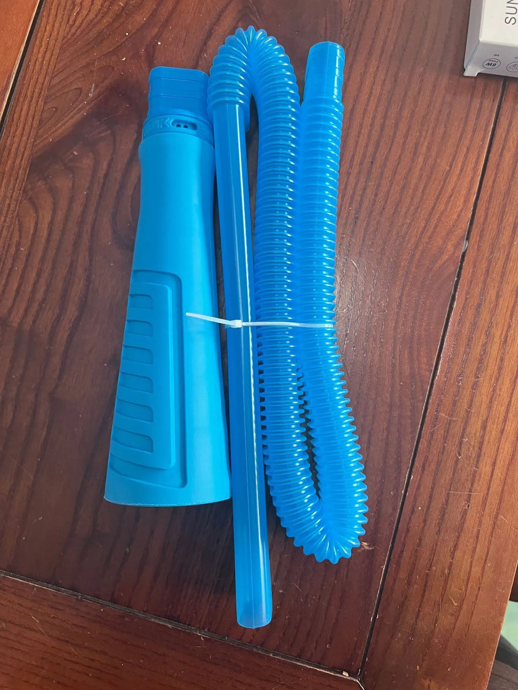 Blue plastic vacuum cleaner suction pipe with round head, 114cm length for appliance cleaning