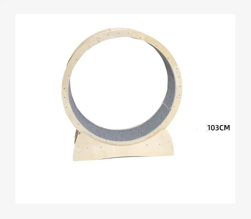 Solid wood cat treadmill roller, 91cm or 103cm, with quiet bearing and rounded corners