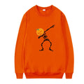 Women's cotton crew neck long sleeve printed top in black, red, yellow, white, or orange red.
