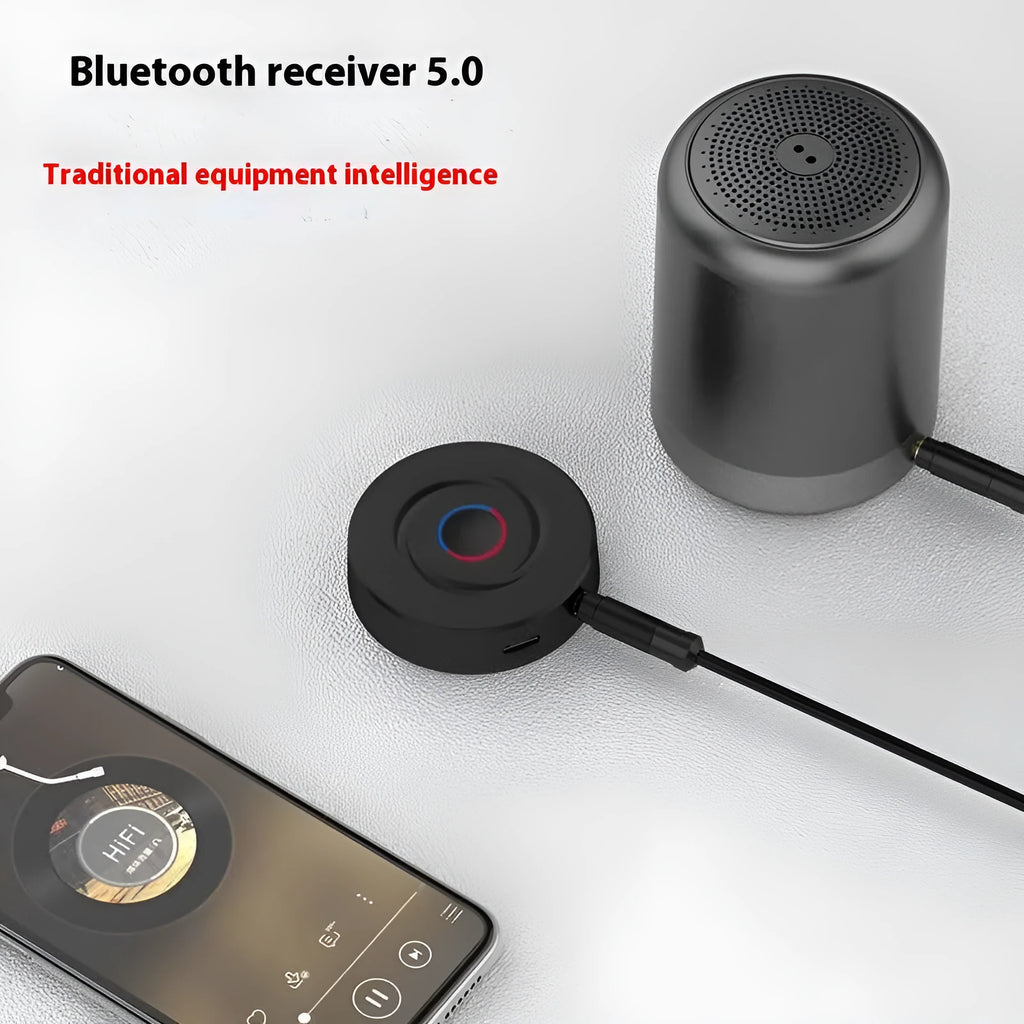 2 In 1 Bluetooth Receiver with AUX interface Bluetooth 5.0 15m range black