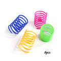 Mixed colour plastic cat spring toys measuring 5.5cm long for kitten and cat play