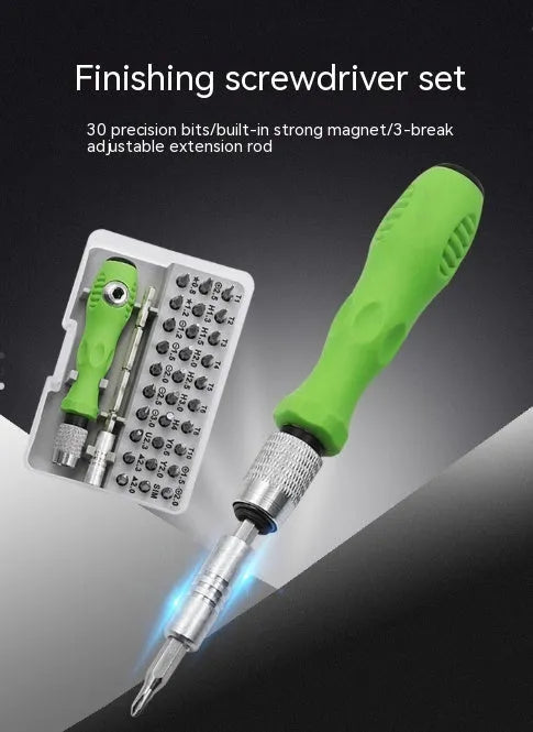 32-in-1 precision screwdriver set for electronics repair with magnetic bits in combination case