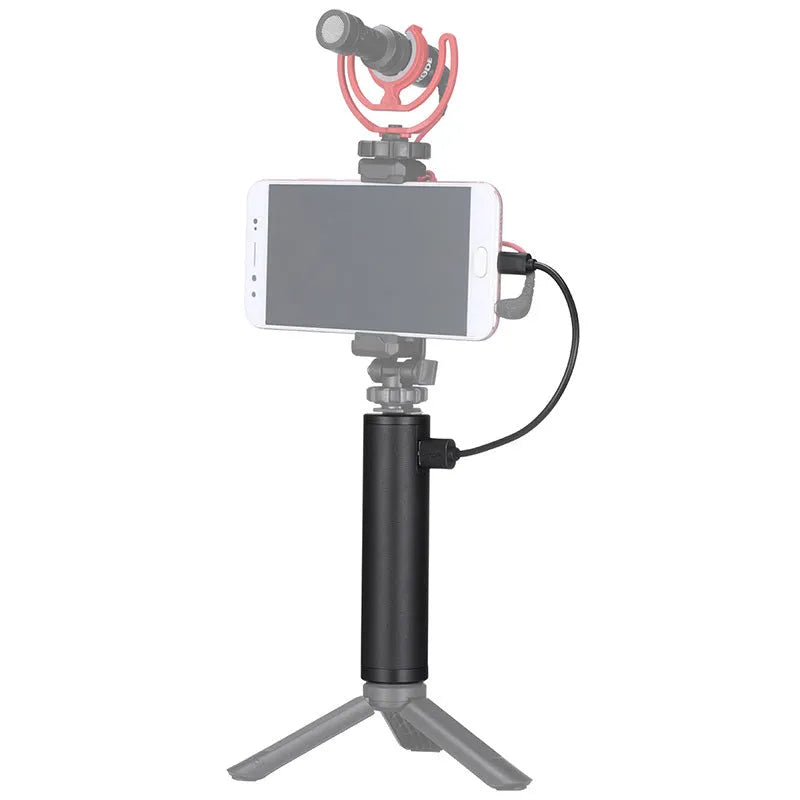 Black aluminium alloy power bank handle showing its size and integrated carry handle.